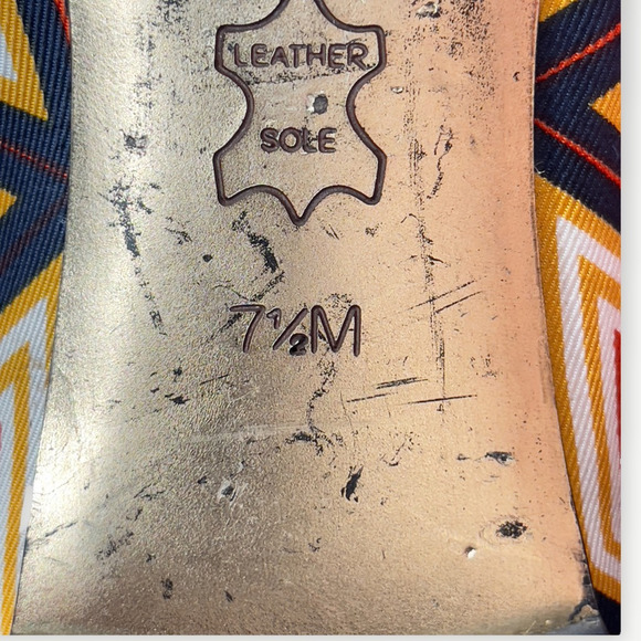 Tory Burch Womens Noel Ballet Flats Shoes Red Beige Geometric Slip On 7.5 M - Picture 10 of 11